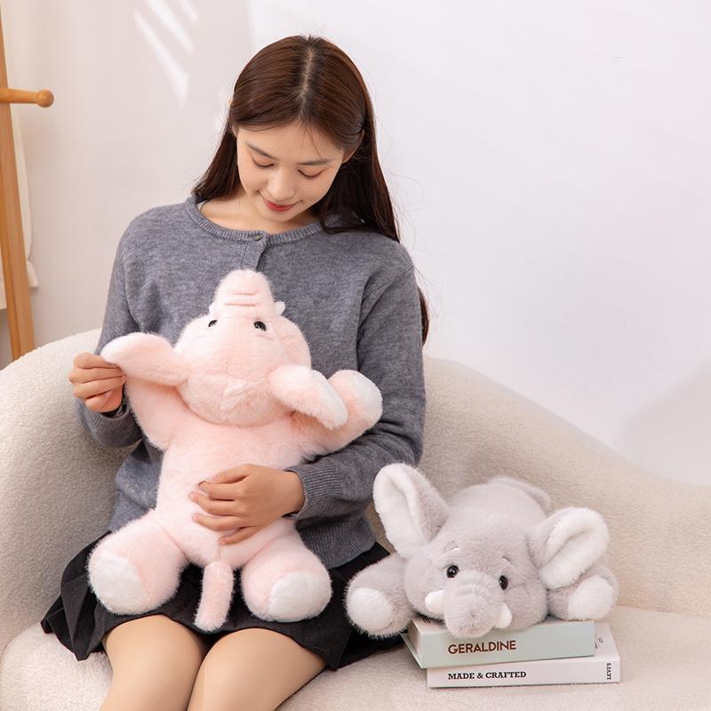 30/47cm Cute Elephant Plush Toy Very Soft Pink Grey Elephant Plushies Cuddly Doll Gifts Girl Kids