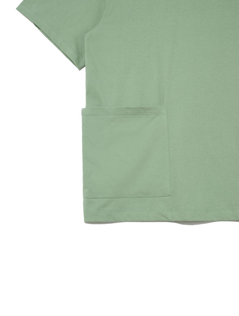 Nontai Side Pouch Embroided Soft T-Shirts (Sage Green)