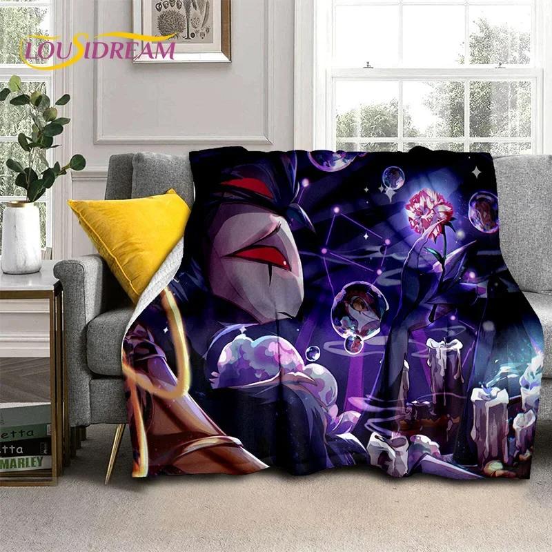 3D H-Helluva Boss Blitzo H-Hazbin Hotel Cartoon Blanket,Soft Throw Blanket for Home Bedroom Bed Sofa Picnic Office Cover Blanket
