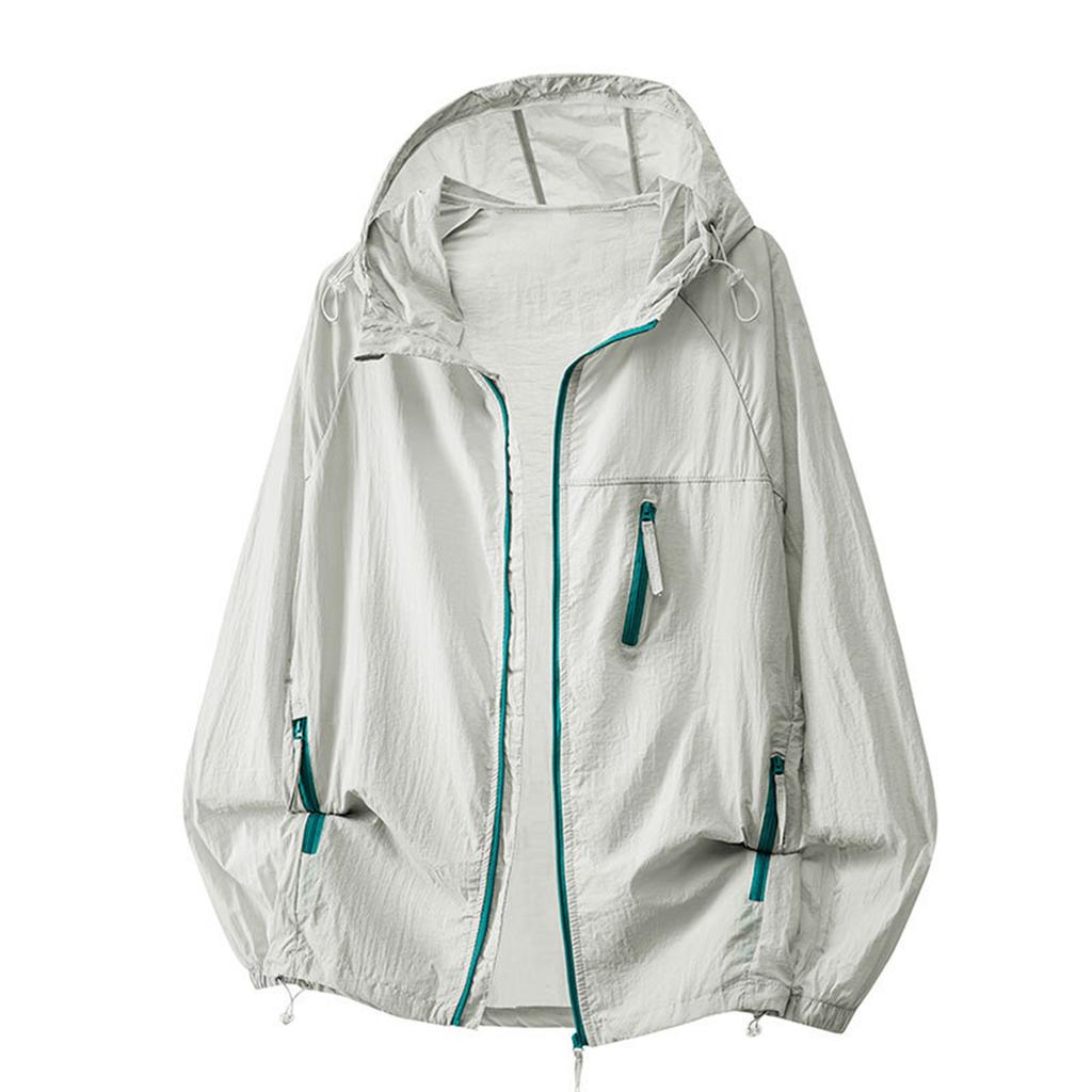 Up Uv Zip Mens Hooded Jacket Lightweight Quick Dry Sun Outdoor Coat For Travel Sports
