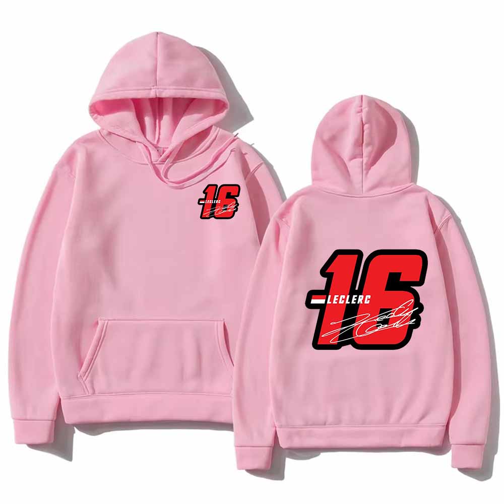 Mode Hoodies Grafik Sweatshirts Locker Kordelzug Nummer 16 Charles Leclerc Rennfahrer Bedruckter Kapuzenpullover Unisex Oberteile