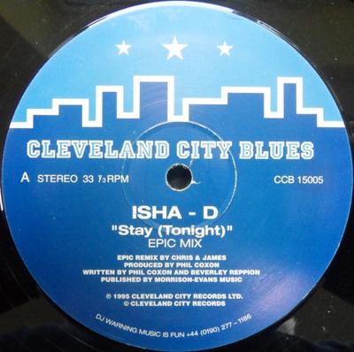 12inch Record ISHAD  Stay Tonight CCB15005 Cleveland City  1995 UK Dance  Electronica Used