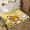 Cute Cartoon R-Rilakkuma Classic Floor Mat Soft Thickened Non-Slip Bedroom Living Room Door Mat Home Decor Flannel Rugs