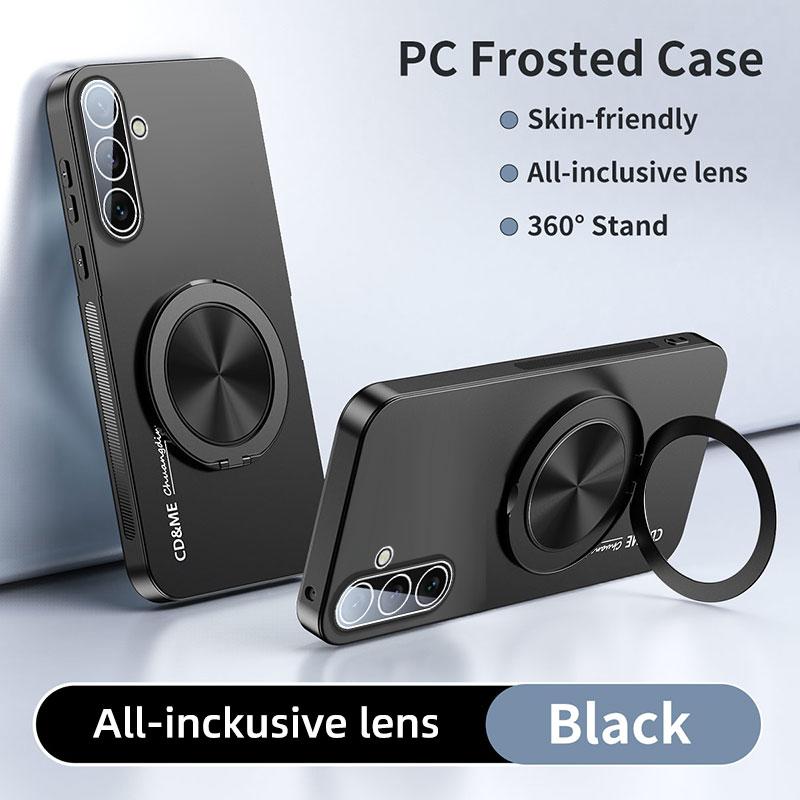 Luxus AG Matt Hülle Für Samsung Galaxy A06 A16 A26 A36 A56 Magnetisch PC Mattiert 360 Grad Halterung Ständer Schutzhülle