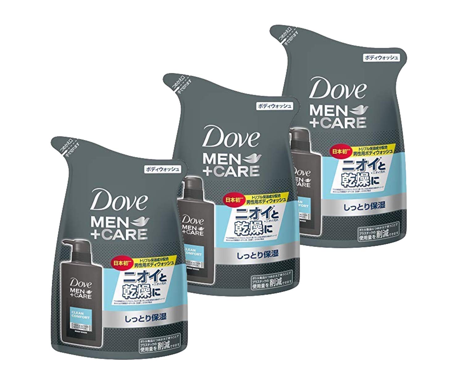 

Dove Body Wash Clean Comfort Refill 320g x 3 pack Men+Care