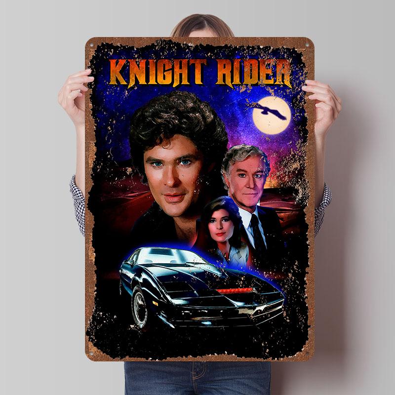 Knight Rider Print Tinplate Posters Customizable Wall Art Retro Vintage Metal Tin Signs for Desk Decor Home Decorations House