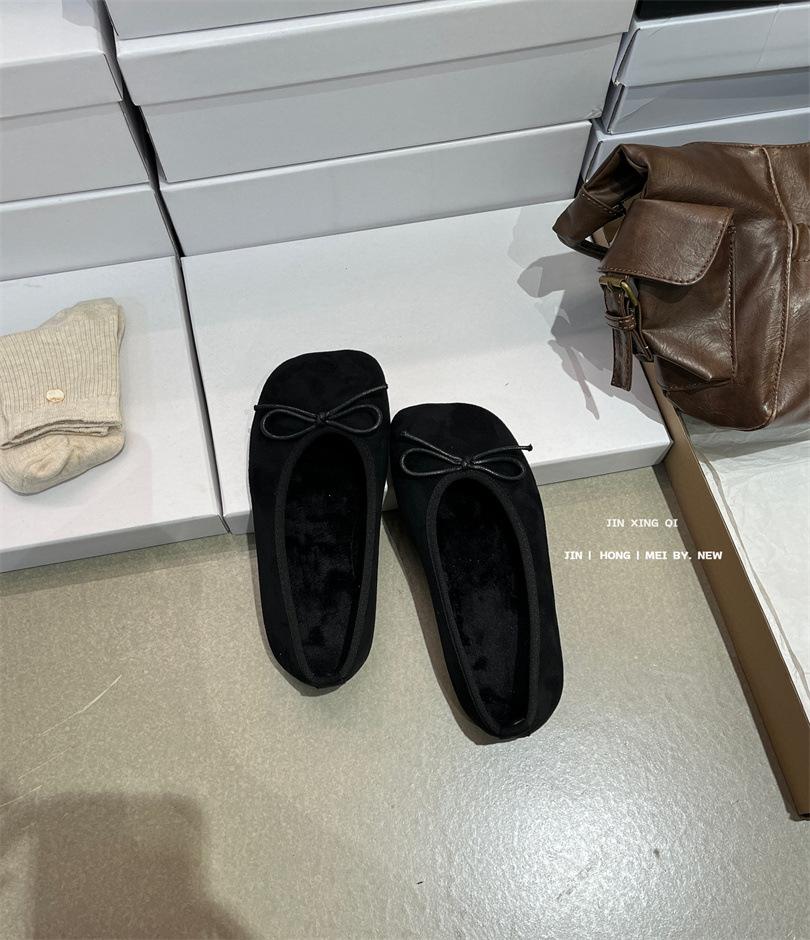 French retro leopard print light mouth ballet single shoes women's 2025 autumn and winter new one-pedal beanie shoes ladyshoes