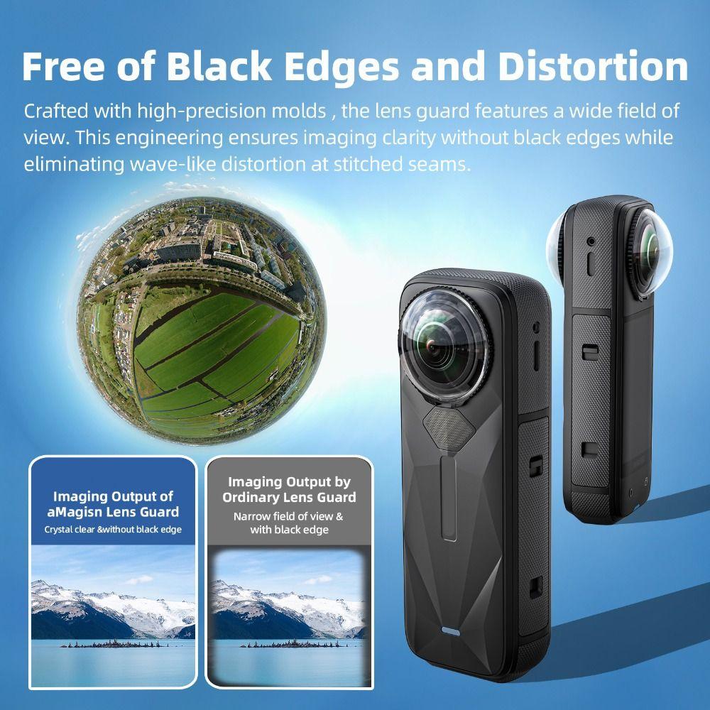 Optical Glass Lens Protector Protective Lens Cap for Insta360 X5 Panoramic Camera Accessories