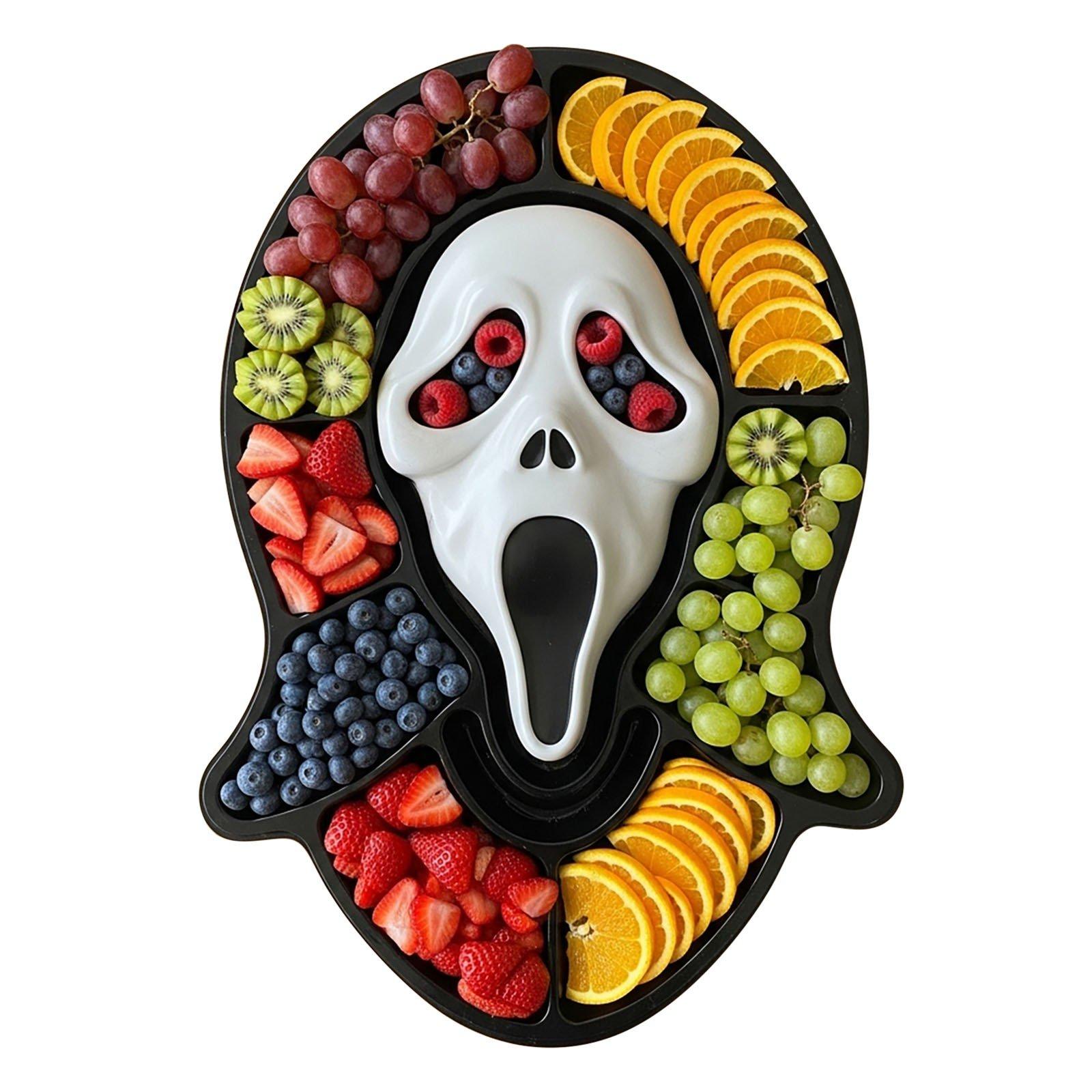 

Хэллоуин Поднос для мясной нарезки - Деревянное сервировочное блюдо со жуткими рисунками для вечеринок, Дисплей для сыра и мясной нарезки, Декор для центра стола One Size