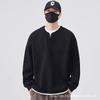 Men S Waffle Fake Two Piece Crew Neck Long Sleeve Sweatshirt