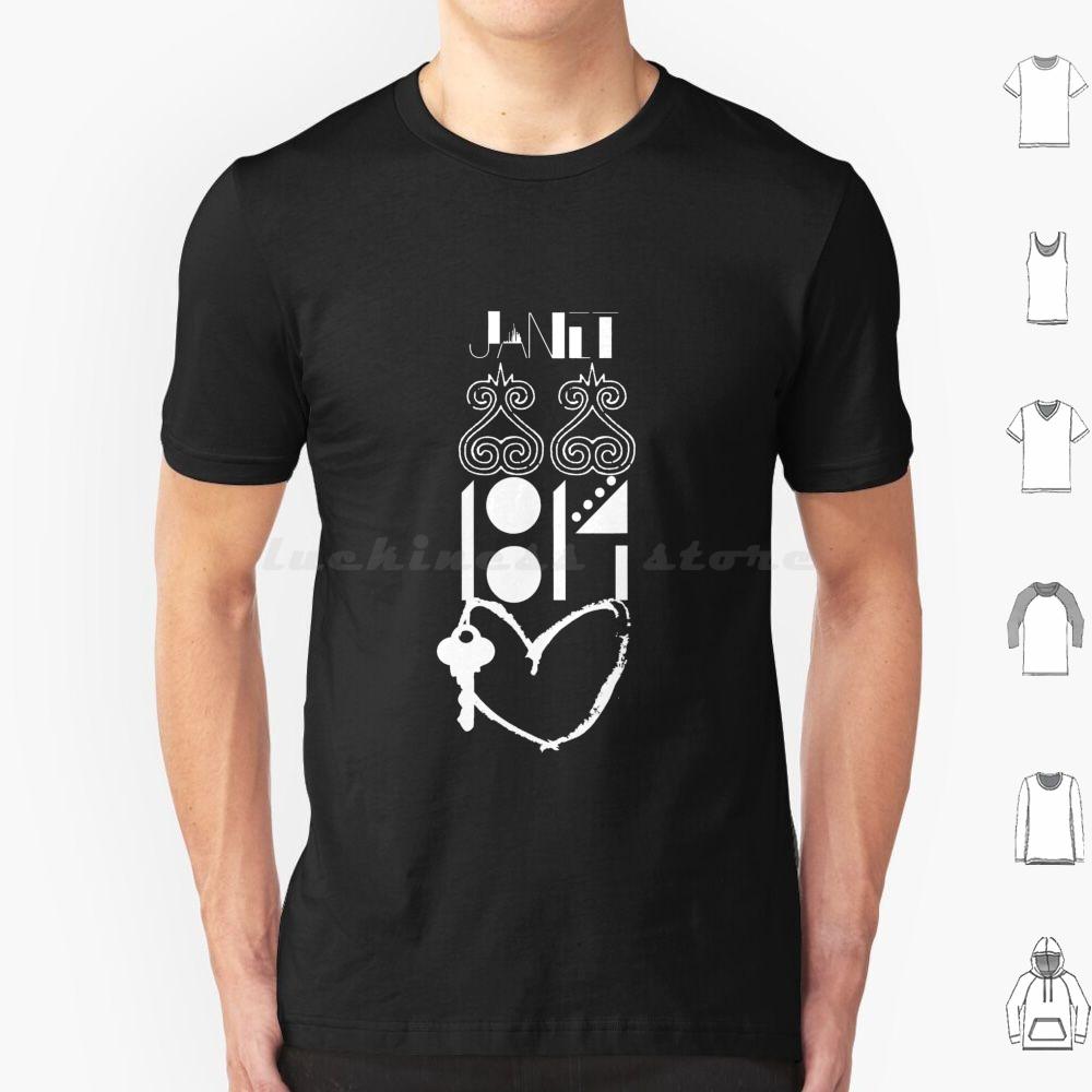 

Vertical Logos White T Shirt Cotton Men Women DIY Print Tour Unbreakable Rhythm Nation Sankofa Heart Key No Sleeep Queen Of S
