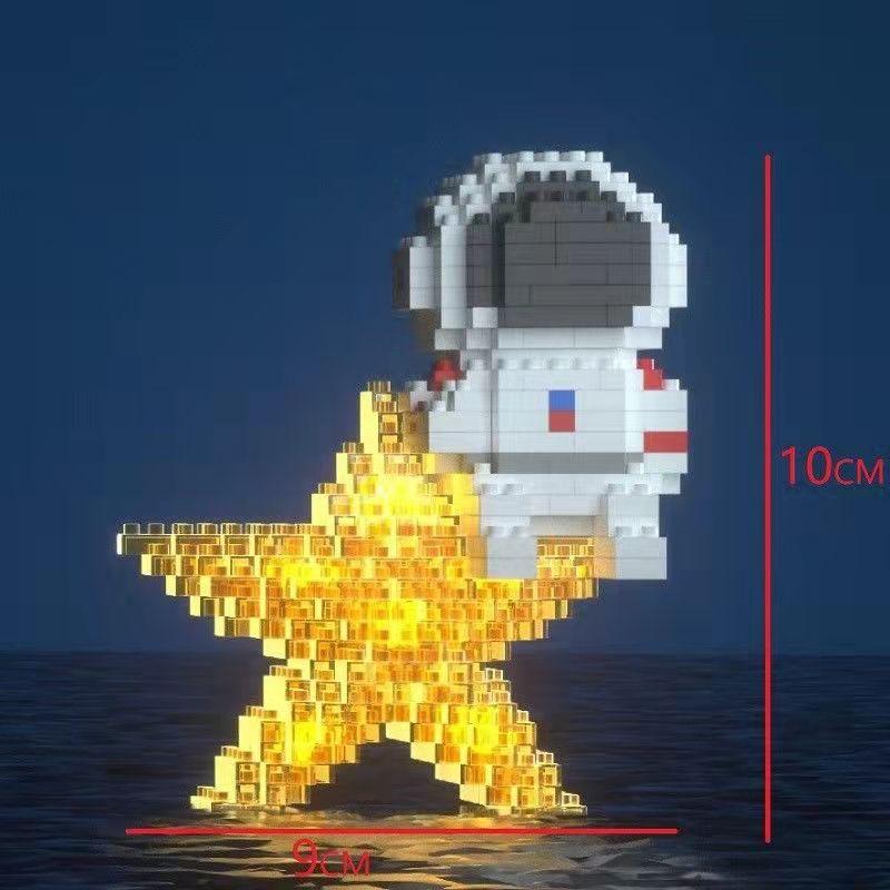 Astronaut Baustein Lit Space Mondsatellit Diamantbaustein Bauspielzeug Geeignet für Kinder