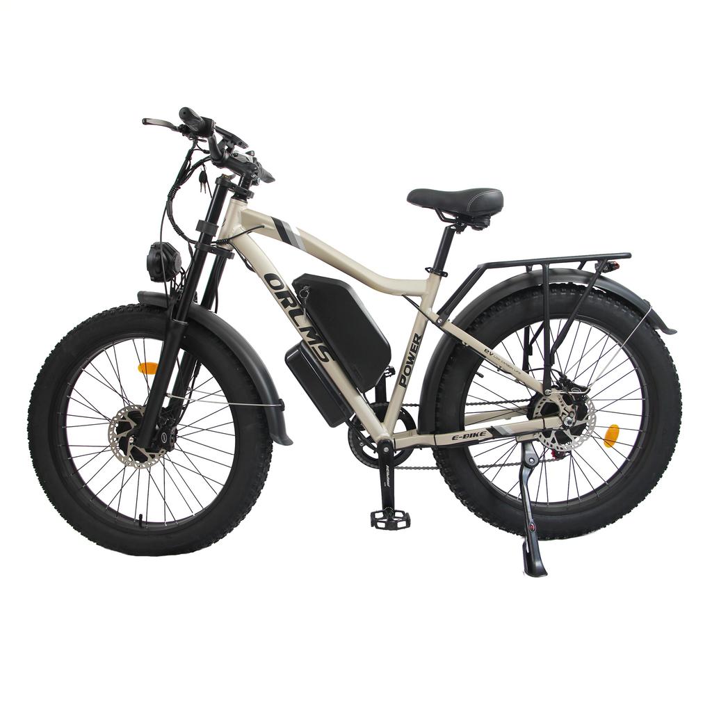 ORLMS MX500 Gold/Grey 2000W Dual Motor+52V25AH Detachable Battery 26 * 4.0-inch Tire Maximum Speed 60KM/H Electric Bicycle