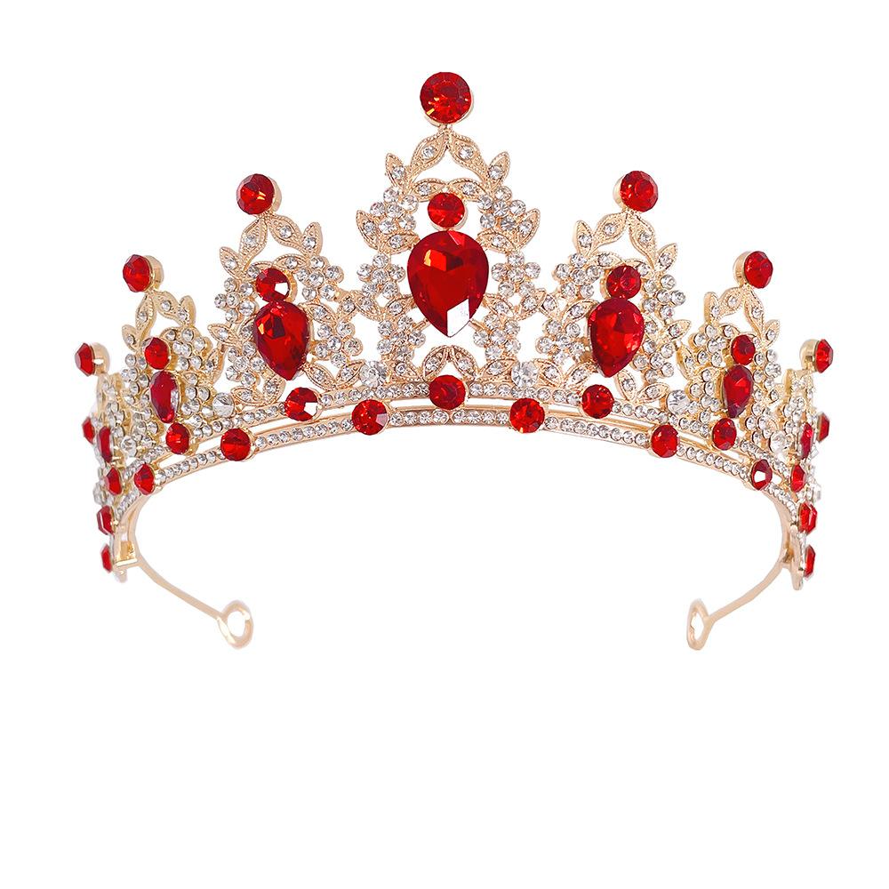 Purple Bridal Tiara Baroque Crown Rhinestone Tiara Princess Crown Wedding Hair Accessories Dress Accessories