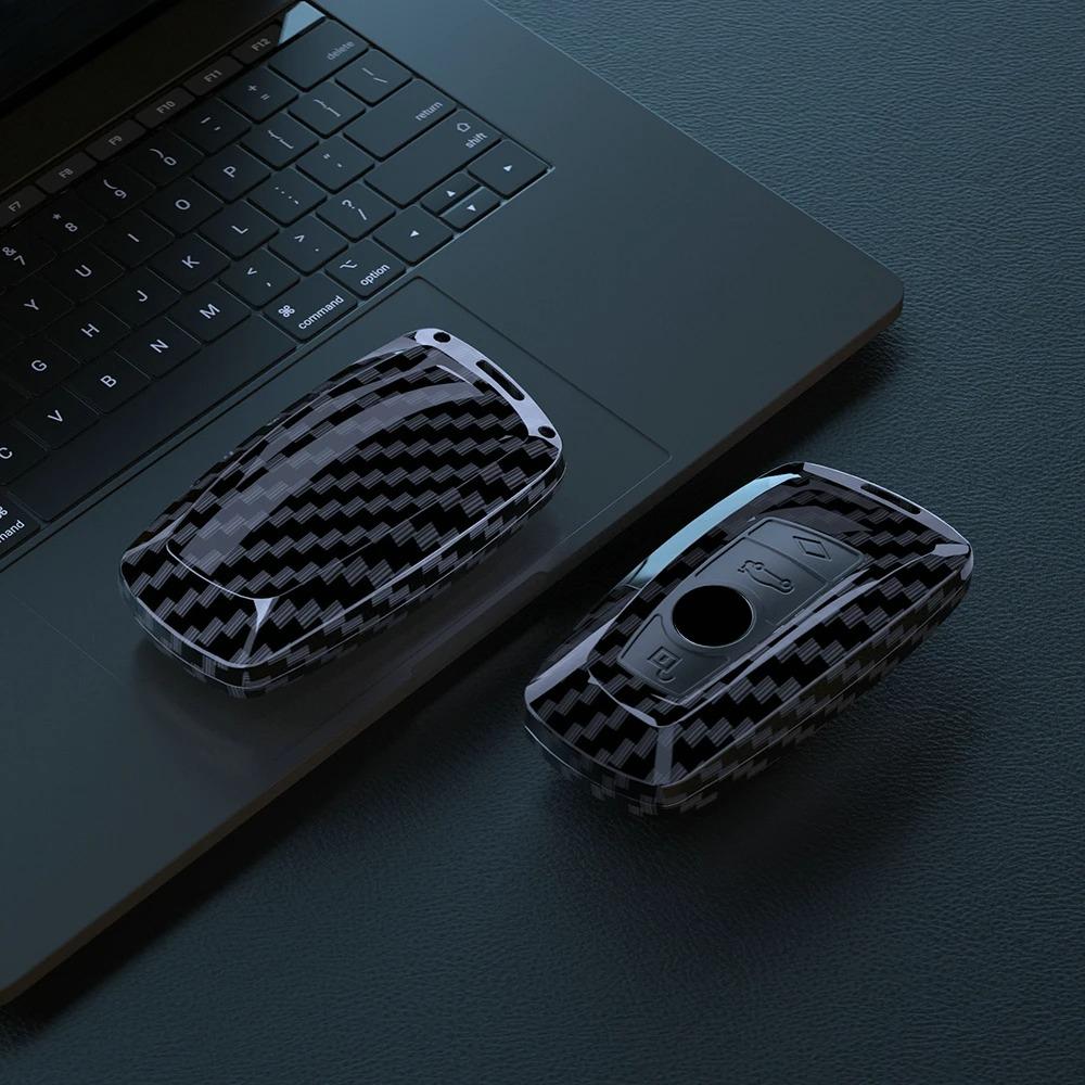Funda Cubierta de ABS Fibra de Carbono para Llave de Coche para BMW Serie 1 2 3 4 5 6 7 X1 X3 X4 X5 X6 X7 F10 F20 F30 G20 G30 G01 F15 F16 G02 G05 F34