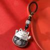 Pendent Hand-woven Lucky Cat Key Chain Chinese Style Pendant Maneki Neko Pendant Key Chain Strap