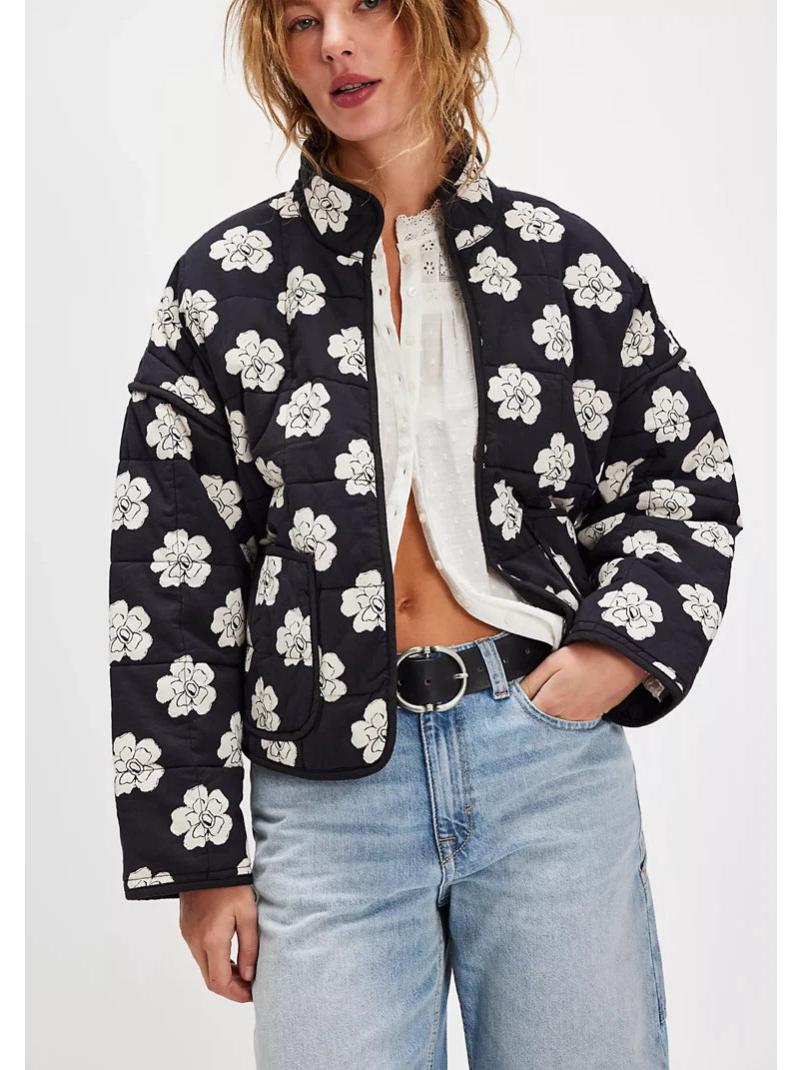 

Жіноча бавовняна куртка з стьобаним колорблоком осінь/зима 2024 Large