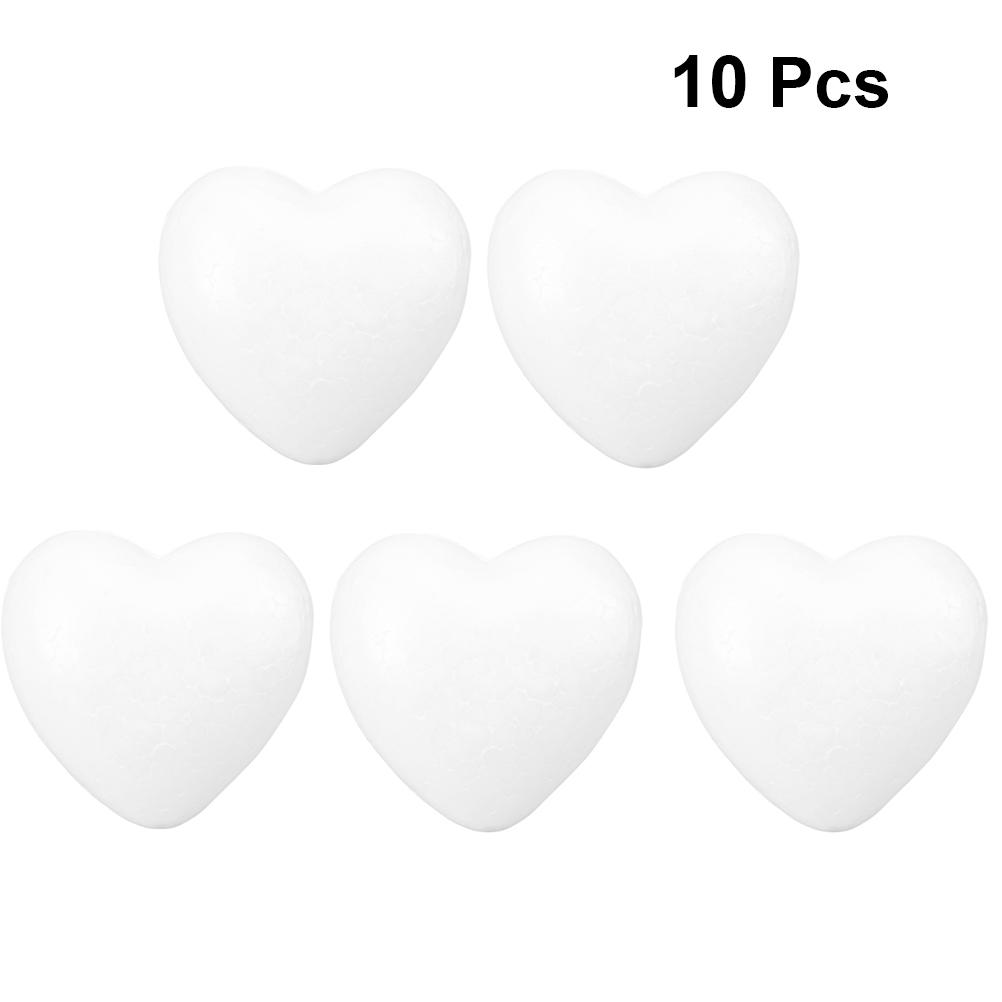 24Pcs White Solid Heart DIY Craft Wedding Decoration Valentine's Day Party Centerpiece Wedding Ornament Models
