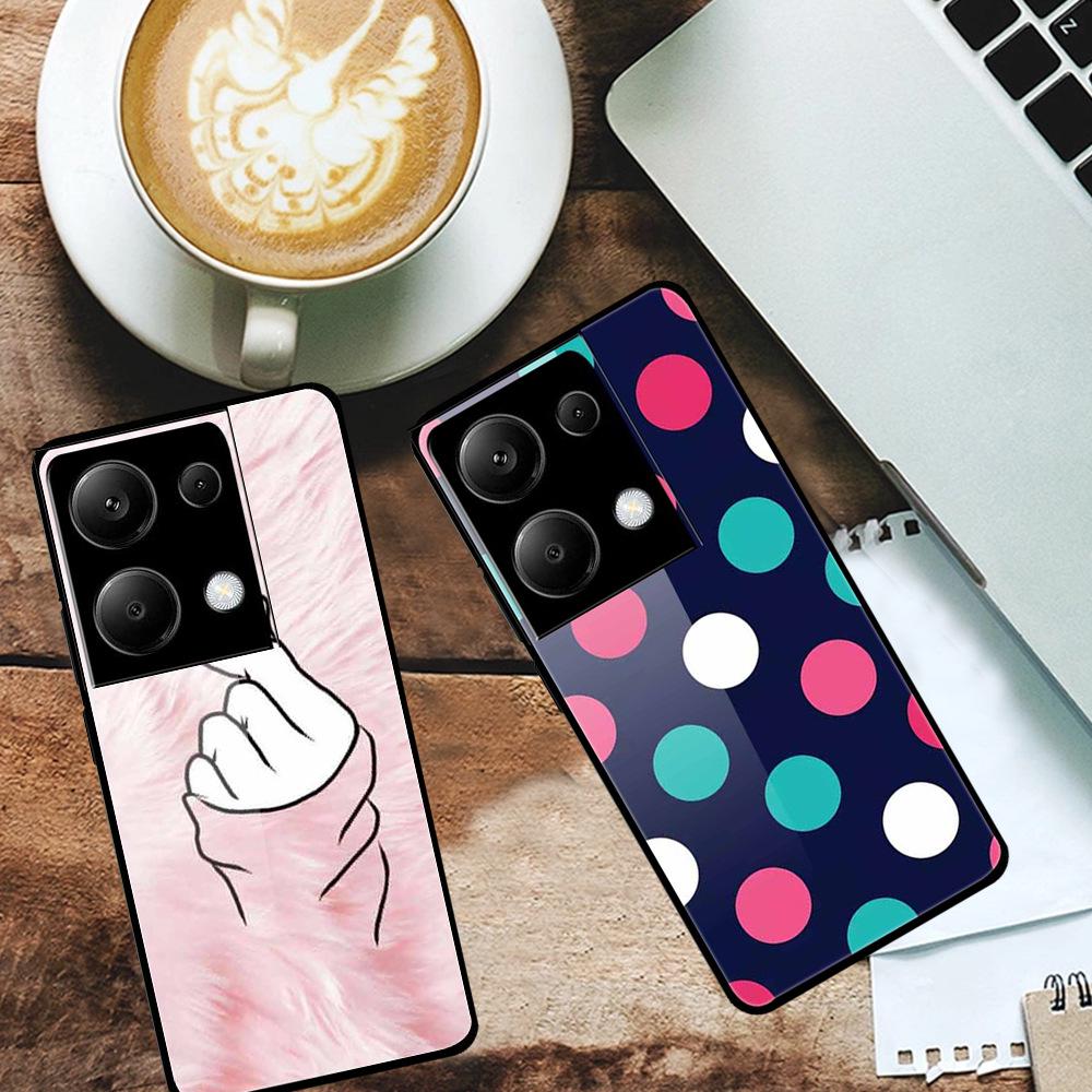 Redmi NOTE 13 PRO 4G Case with Tempered Glass & Aesthetic Color Painting