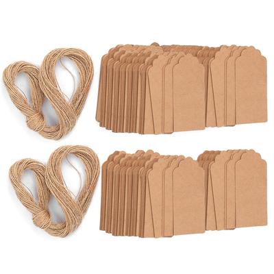 200pcs Kraft Paper Tag Wedding Packing Decoration Clothing Hanging Label Tag 4x9cm