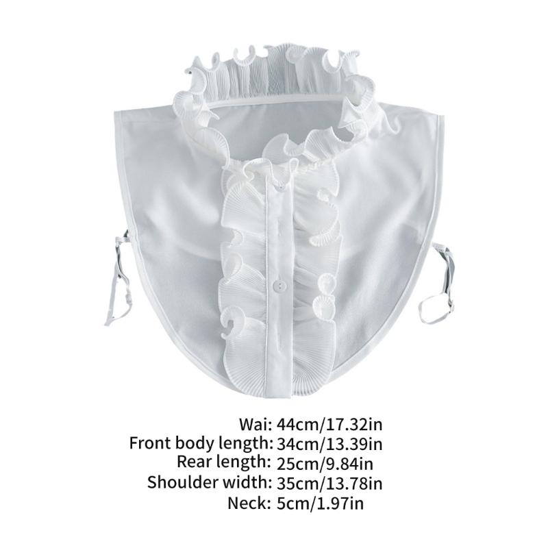 Ruffle Faux Collar Decorative Collars for Clothes Suit Removable False Collar Universal Shawl Elegant Top Lapel Shawl