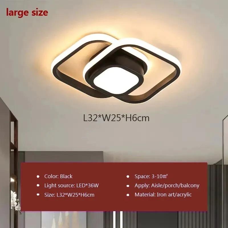 

Современный светодиодный потолочный светильник для прохода, минималистский датчик тела, черно-белая лампа для прихожей, гардероба, светодиодные потолочные светильники, блеск Warm white-No RC