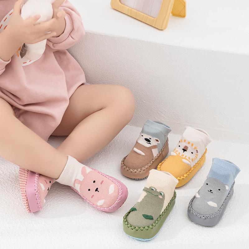 New Cartoon Baby Socks with Rubber Soles Infant Baby Girls Boys Shoes Spring Autumn Baby Floor Socks Anti Slip Soft Sole Sock