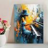 Vibrant Abstract Woman Playing Piano Canvas Art Print - Modern Wall Decor for Living Room, Bedroom, Office, or Bar