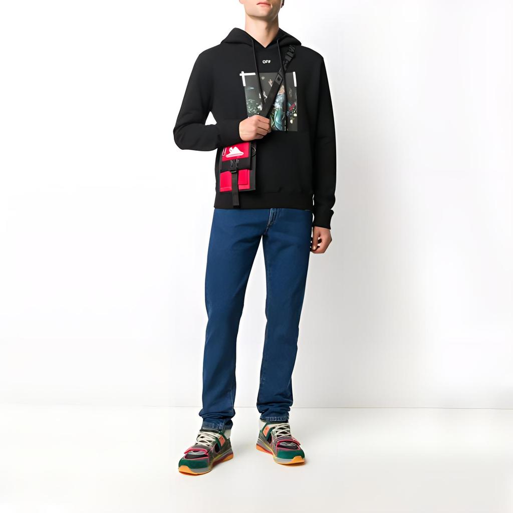 Off-White Pascal Print Slim Hoodie Black/White Men Tops OMBB034F20FLE0111001