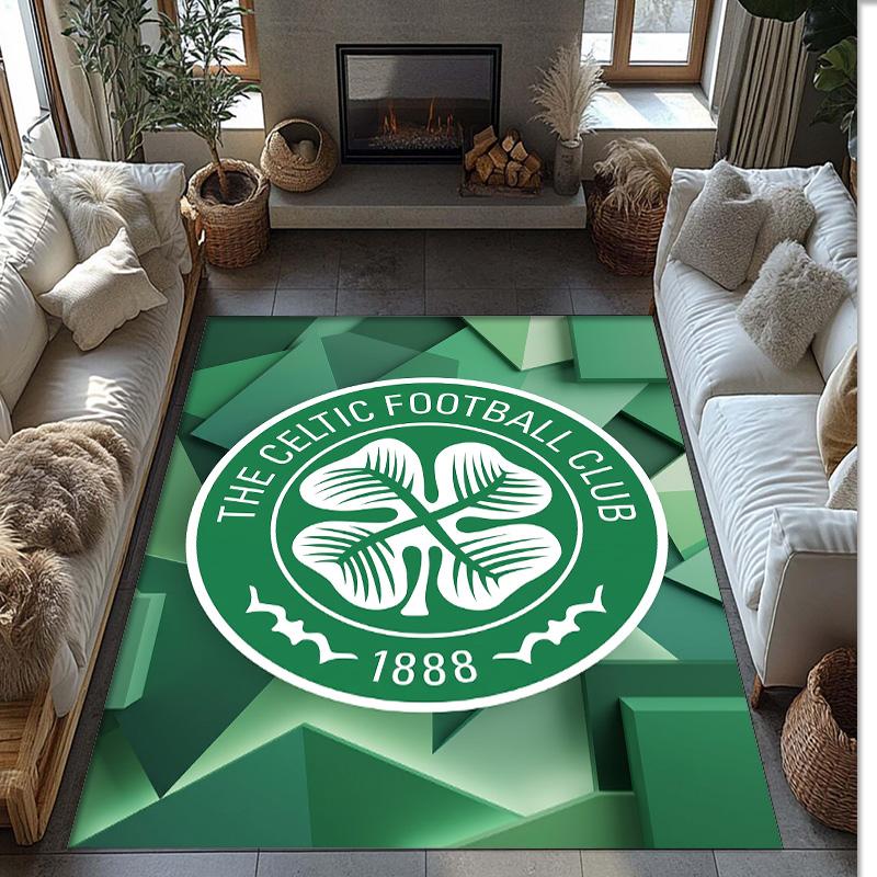 Tappeto Morbido Antiscivolo per Interni con Motivo Calcio Celtic FC, Tappetino Decorativo Sportivo per Camera da Letto
