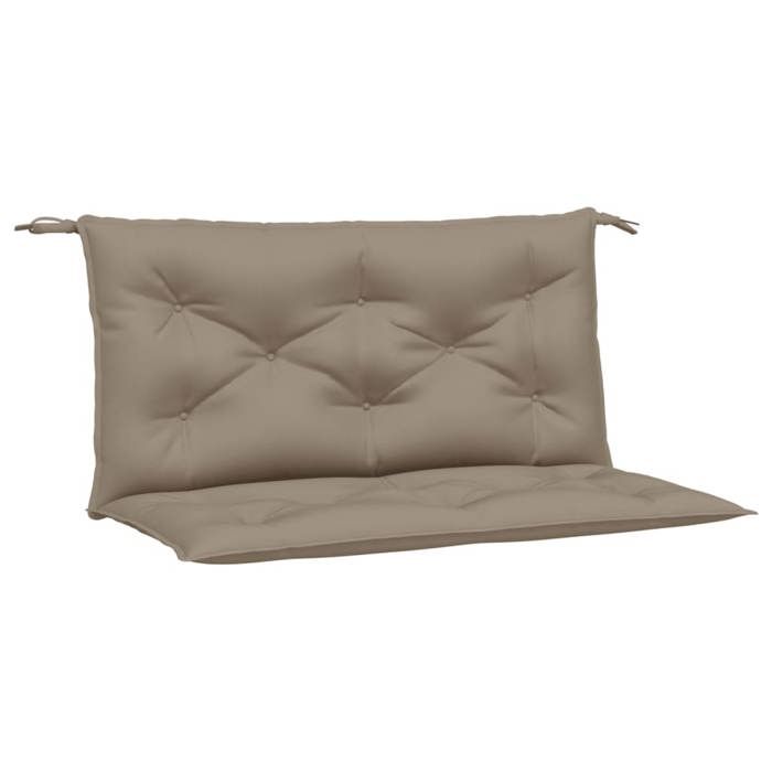 VidaXL Set of 2 Garden Bench Cushions, Bench Cover with String Sets, Waterproof Outdoor Cushion, Taupe 361667