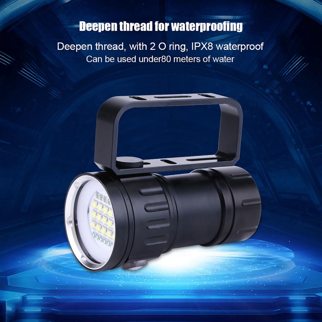 IPX8 18000lm 500M Flashlight Waterproof Lamp Light Underwater Outdoor Camp