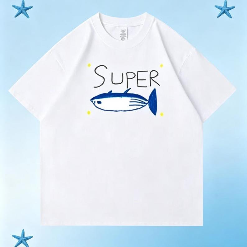 Super Tuna Drawing SVG for Merch Tuna Fish Army Friend Gift Designs PNG Tuna Fish Png Super Tuna T-shirt Slim Fit, Perfect for Alone or Layered Matchi 4XL