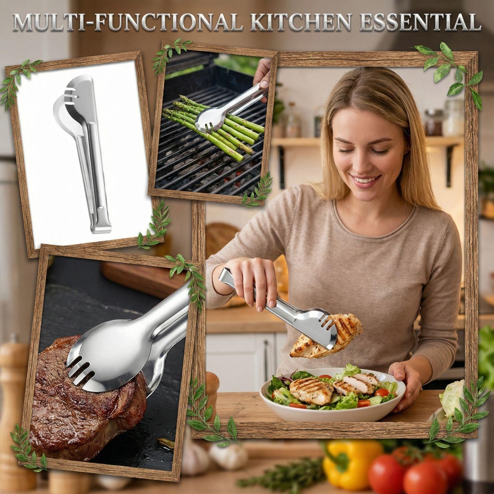 Stainless Steel Clip, Food Clip, Household Kitchen Food Clip One Size серебряный