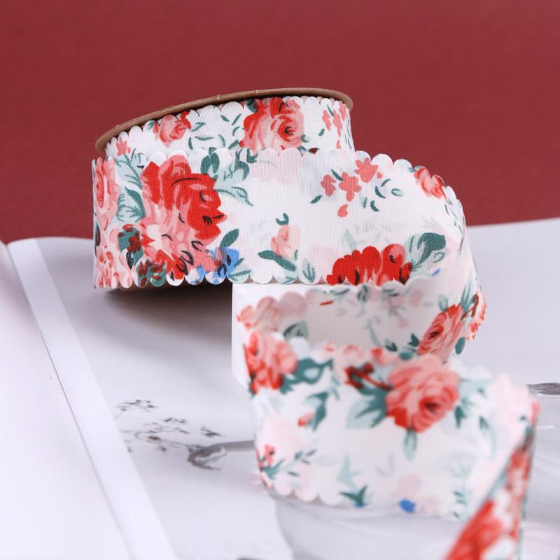Trend Ancient Chinese Style Printed Edge Ribbon butterfly Clip Hairpin Raw Material DIY Hair Accessories Gift Wrap Band