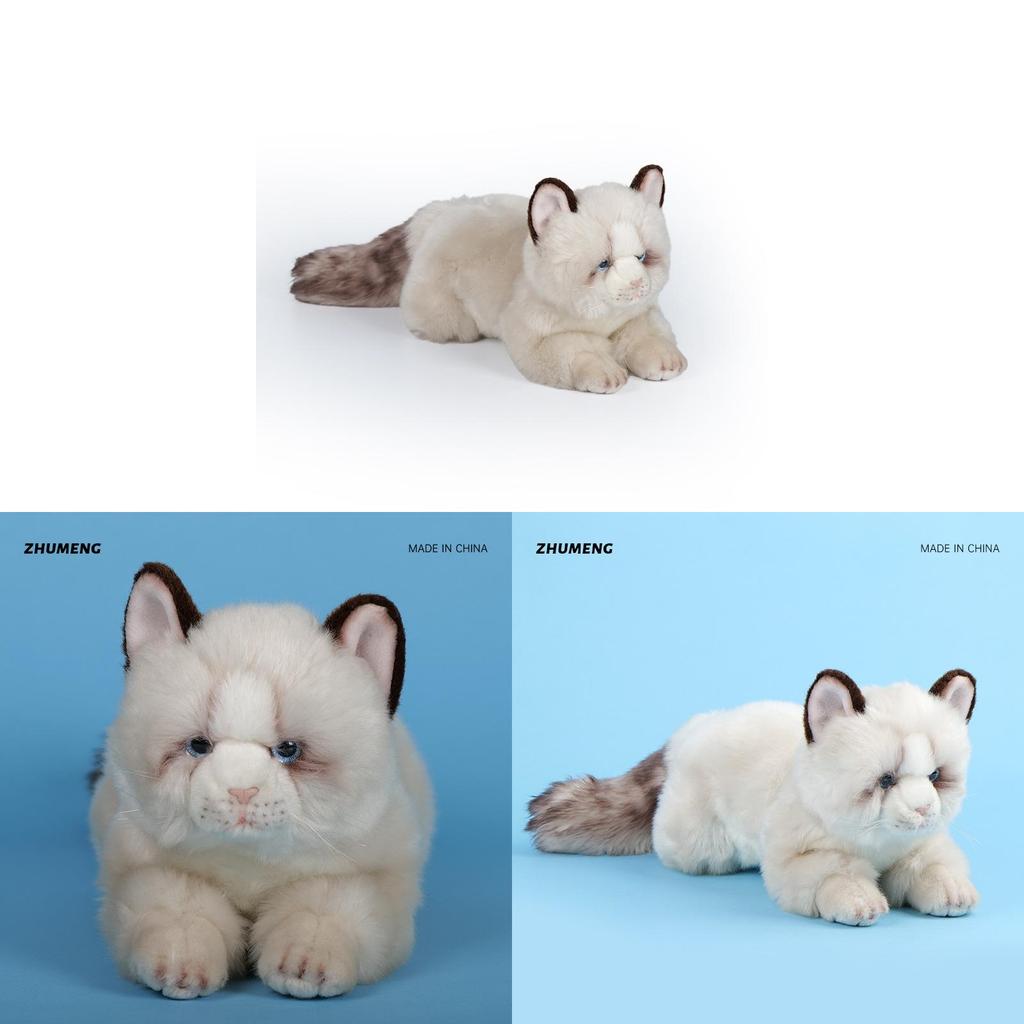 Katzen-Plüschtier mit PP-Baumwollfüllung, weiche Tier-Stoffpuppe für Kinder und Sammler