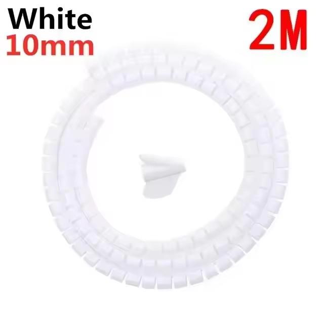 2m Flexible Spiral Cable Wire Protector Cable Organizer Computer Cord Protective Tube Clip Organizer Management Tools 16/10mm