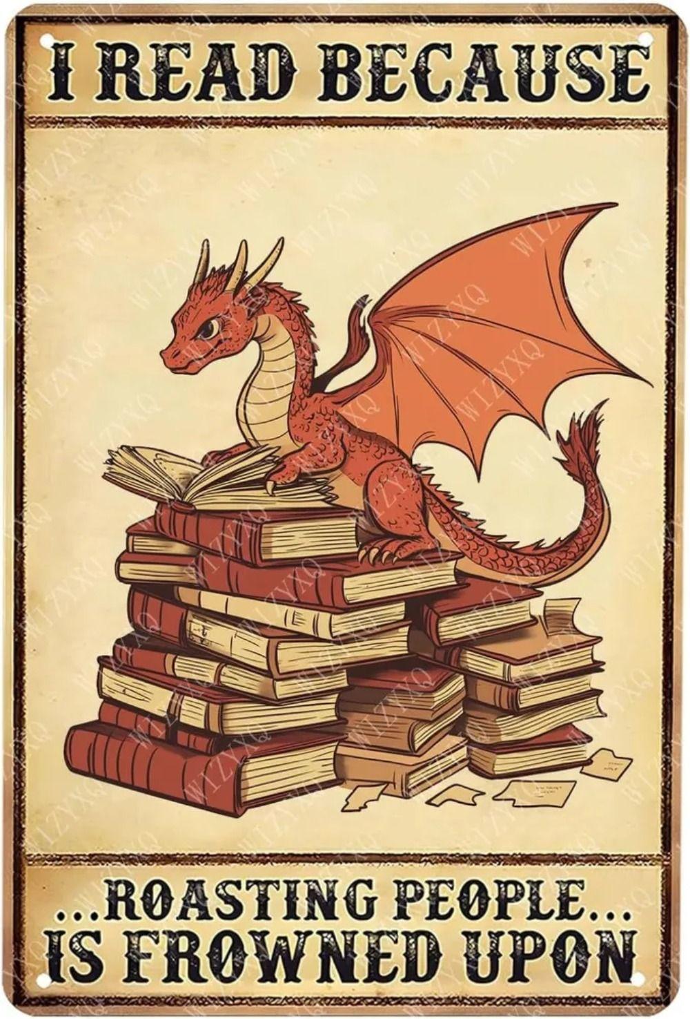 Винтажная металлическая жестяная табличка Дракон 20x30 см Настенный декор Ретро Бар Гараж Постер