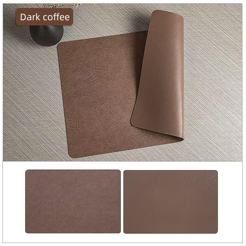 Square Imitation Faux Leather Kitchen Dining Table Insulation Placemat,Restaurant Decoration Insulation Table Mat 1/4/6pcs