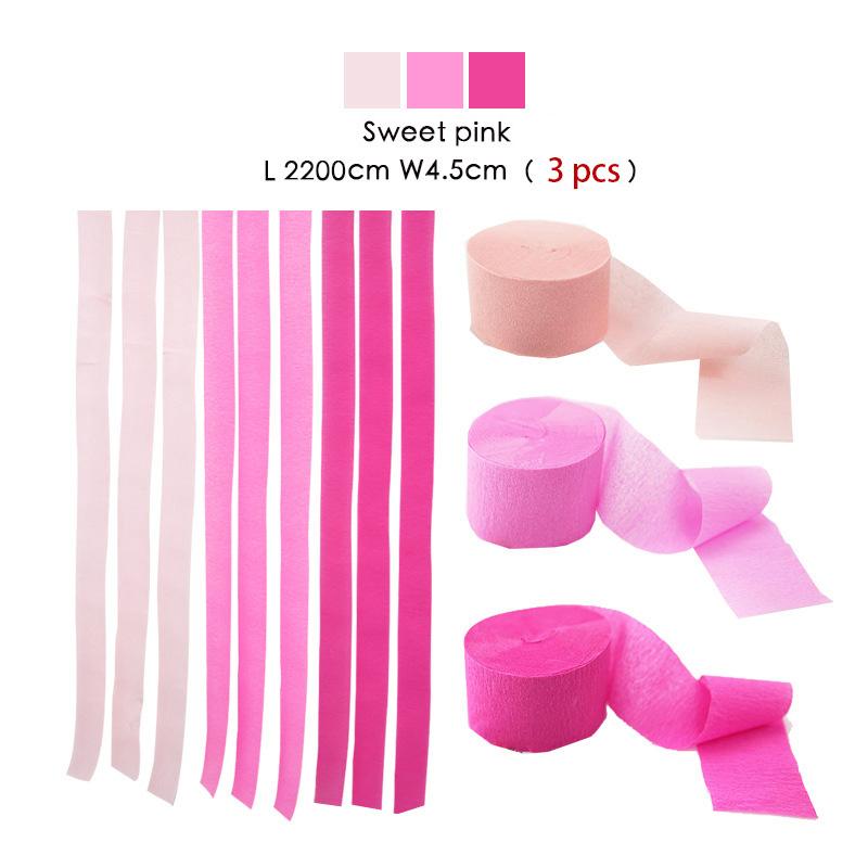 Rainbow 3Pcs/Set Crepe Paper Streamers For Wedding Birthday Party Backdrop Decoration Vibrant Multi-Colored Paper Crepe Garland Ribbon Decor