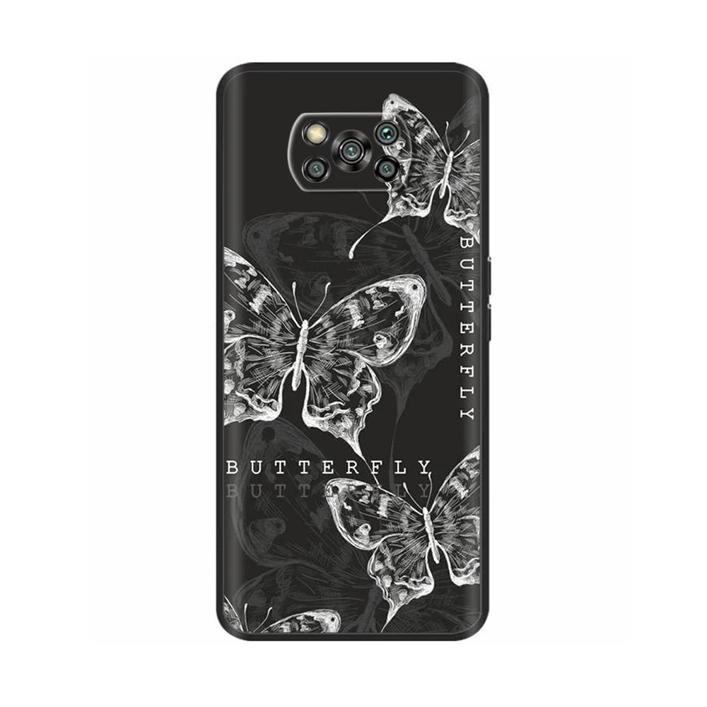 Etui na Poco X3 Pro Motyl Serce Miękkie Płynne Silikonowe Pełna Ochrona Etui dla Xiaomi Poco X3 NFC Pokrowiec Dla Poco X3 PocoX3