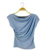 New Arrivals Open Run Women One Shoulder Draped Half Sleeve T shirT