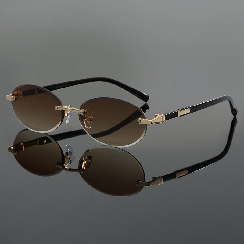 Stylish Rimless Oval Fashion Glasses for Men & Women  Perfect for Casual Wear Parties & Daily Activities