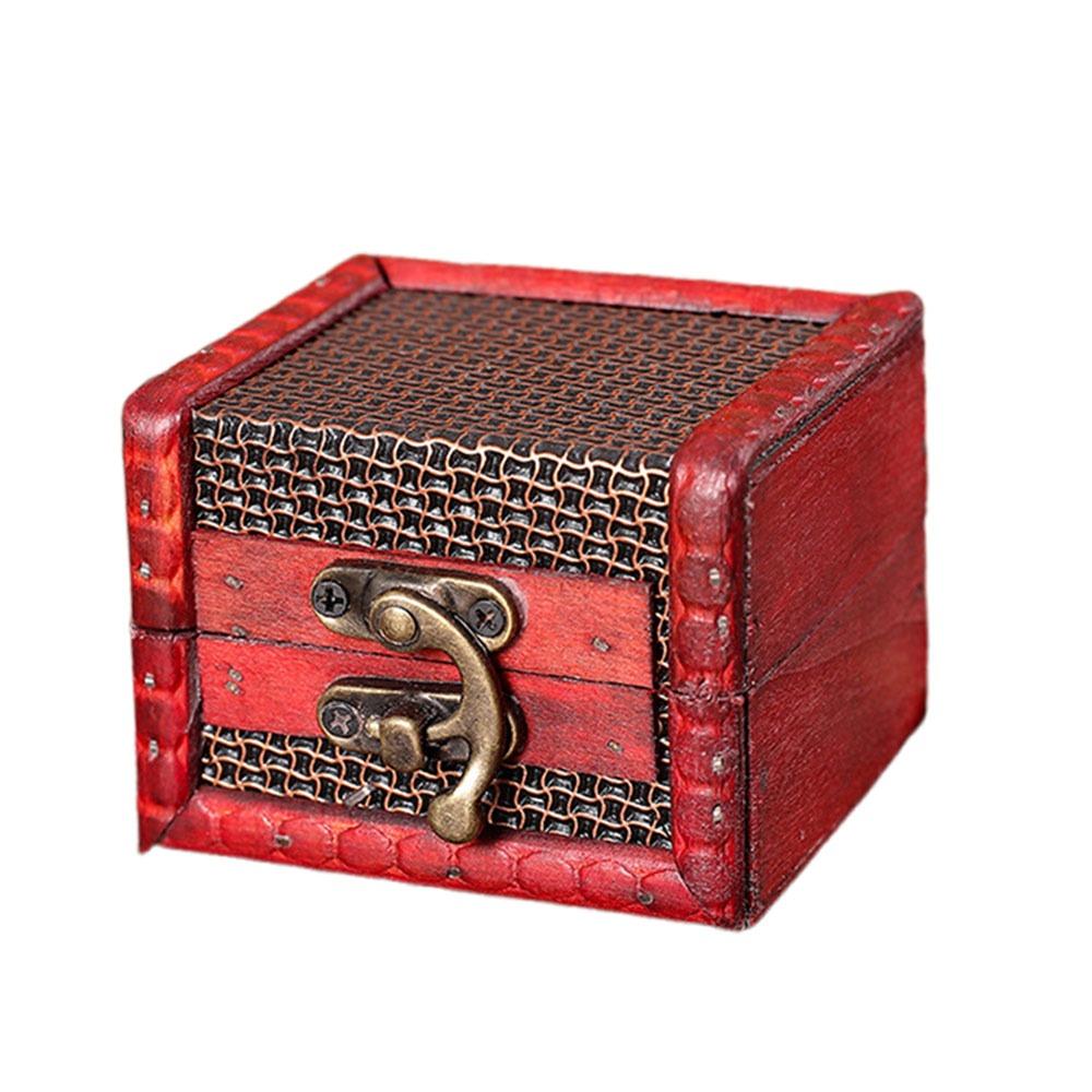 Cutie de depozitare retro din lemn, cutie maro cu comori, cutie mini vintage la modă, cadou