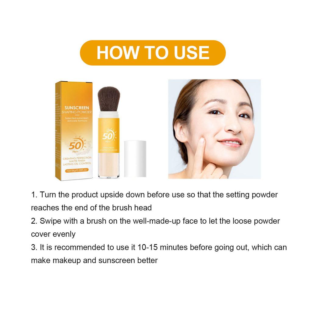 30mlSunscreen Setting Powder Natural Light And Breathable Makeup Oil Control Long-lasting Makeup Sunscreen Setting Powder