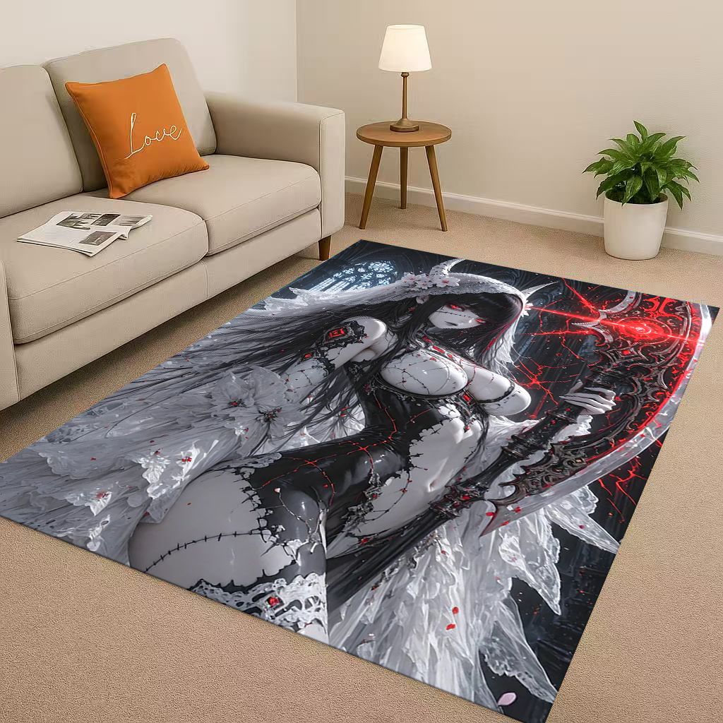 2026 New Gothic Dark Sexy Girls Cartoon Anime Characters Living Room Non-Slip Area Rug Carpet for Bedroom Playroom Sofa,Doormat