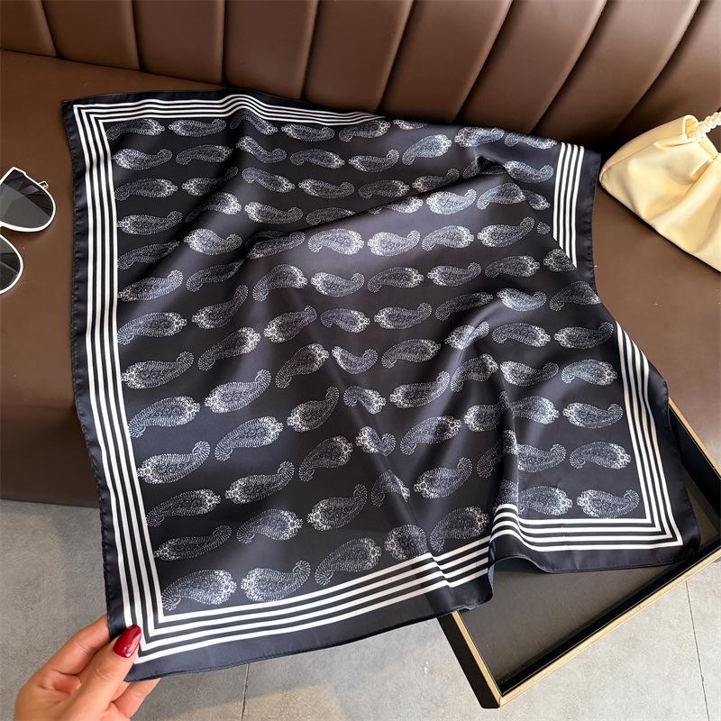 Fashion Women S Printed Cashew Pattern Imitation Silk Scarf For Summer 66*70cm