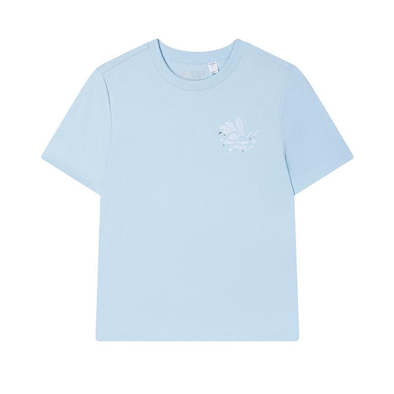 

New FILA T Shirt Women s Glaze Grass Blue F11W528106F-LB 155/76A/XS