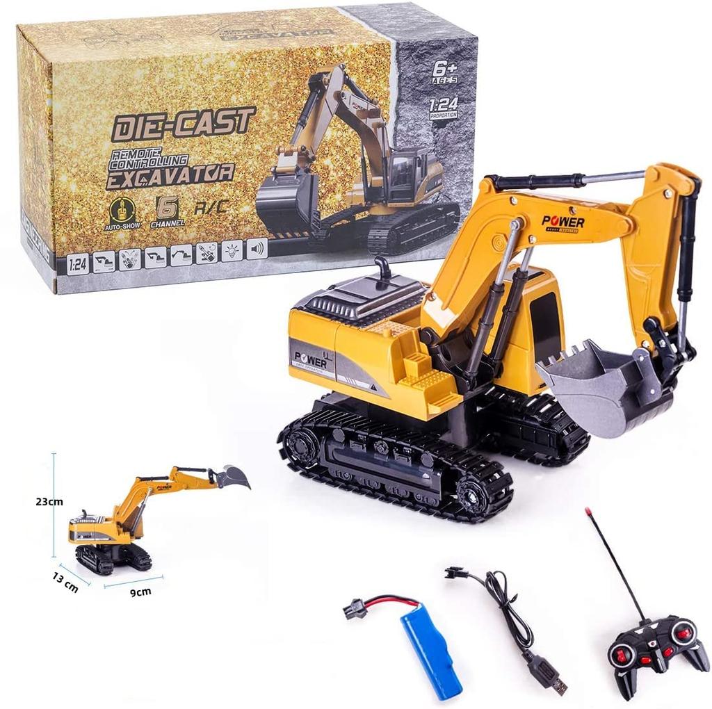 RC Multifunctional Excavator RC Kids Toy Construction Vehicle Radio Functional Excavator Toy Excavator, Bulldozer, Car, Car, Toy, Control,