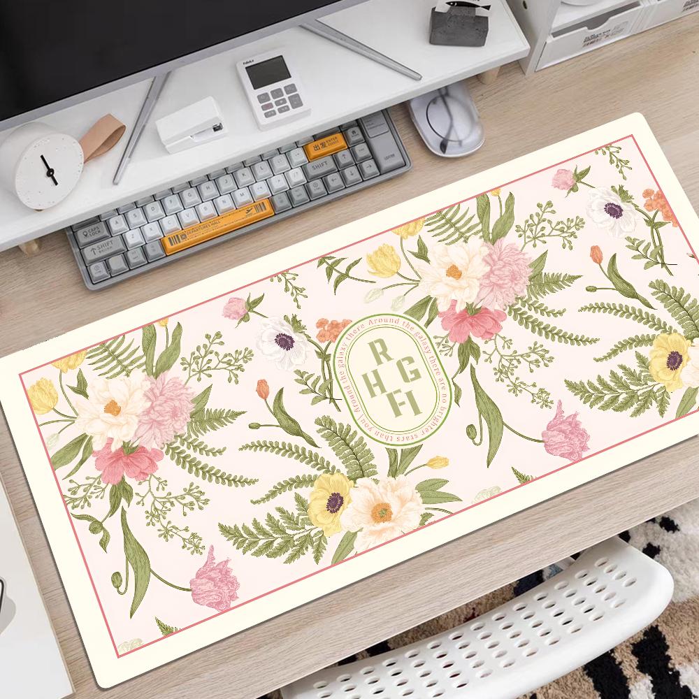 Luxury floral patterns Mousepad Rubber XXL Cartoon Anime Gaming Mouse Pad Keyboard Mouse Mats Desk Mat Accessories Mouse Carpet LockEdge 300x700x2mm